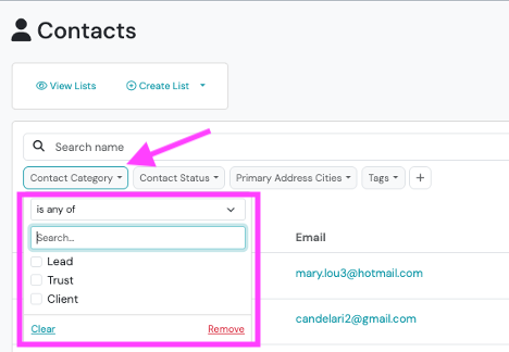 Screenshot: How do I filter a list using Quick Filters?