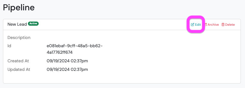 Screenshot: Change the name of the pipeline