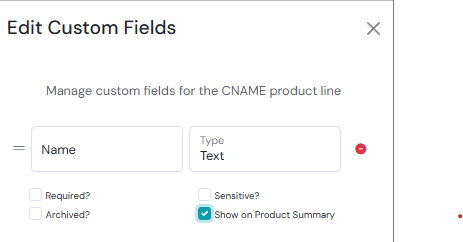 Screenshot: Display Product Custom Fields (e.g. Bonus, Rate, RMD, Renewal, etc.)