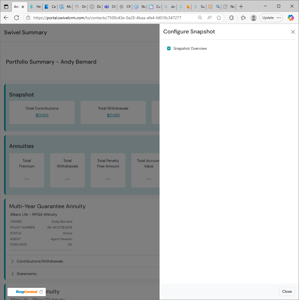 Screenshot: Do I have to include the Snapshot view on my client's Swivel Summary?