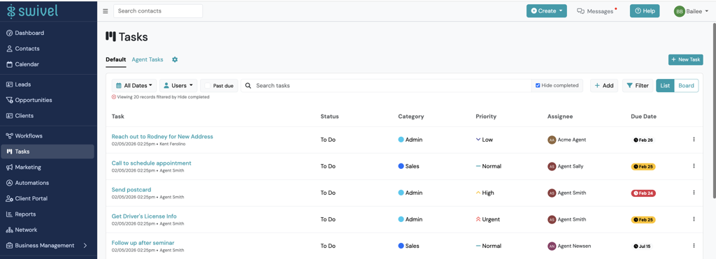 Screenshot: Where can I see my Tasks and Workflows?